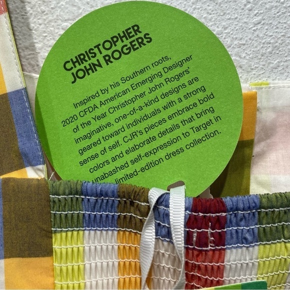 NWT Christopher John Rodgers For Target Multi Colored Plaid Midi Dress - Picture 7 of 9